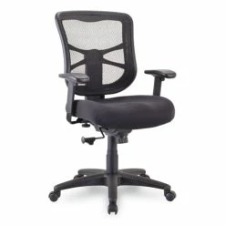 Alera® Alera Elusion Series Mesh Mid-Back Swivel/Tilt Chair, Supports Up To 275 Lb, 17.9" To 21.8" Seat Height, Black